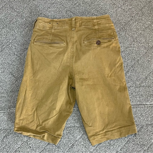 American Eagle Active Flex Longer Length Shorts Mens Size 26 Khaki Chino Causal - Picture 9 of 10